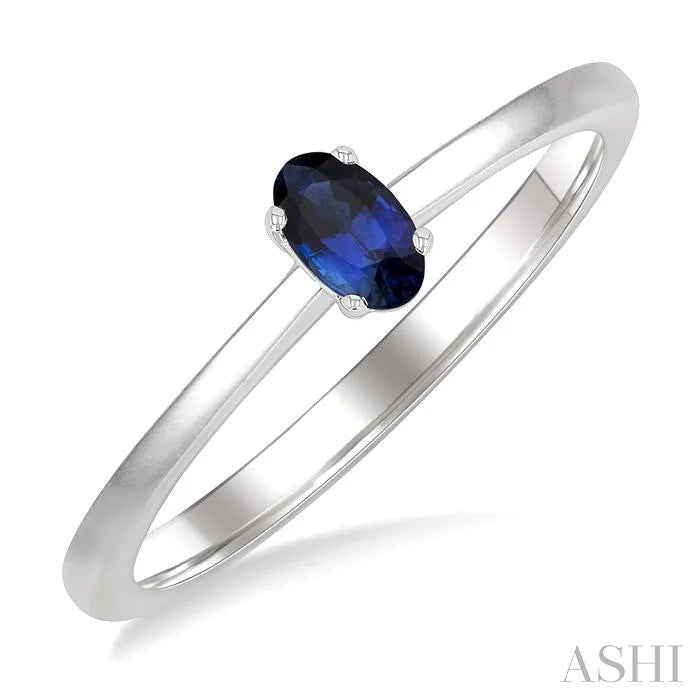 Oval Shape Gemstone Solitaire Ring