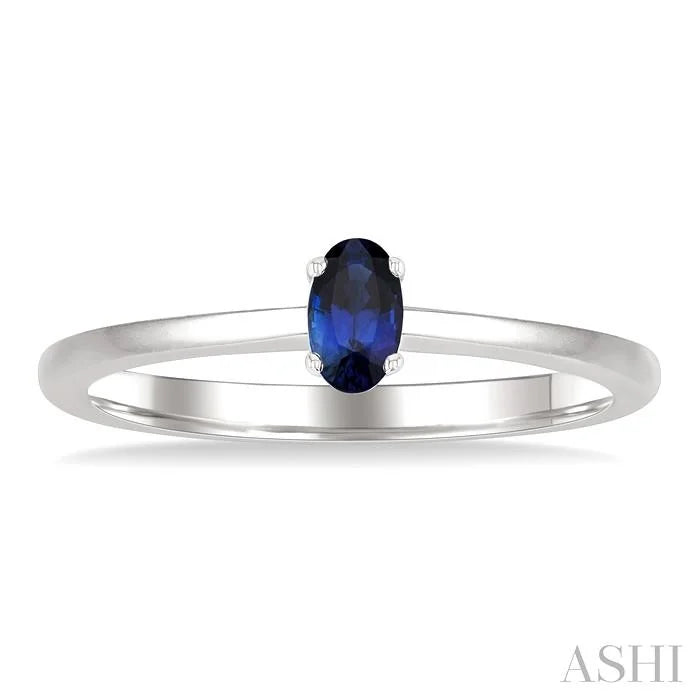 Oval Shape Gemstone Solitaire Ring