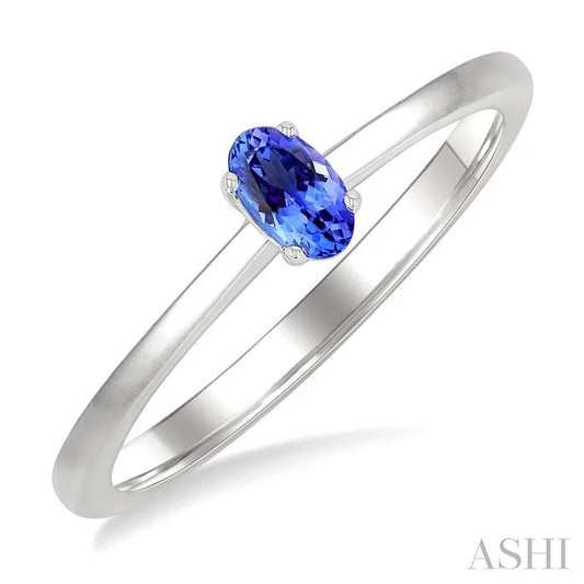 Oval Shape Gemstone Solitaire Ring