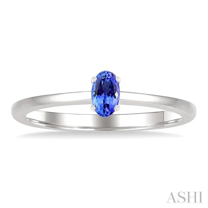 Oval Shape Gemstone Solitaire Ring