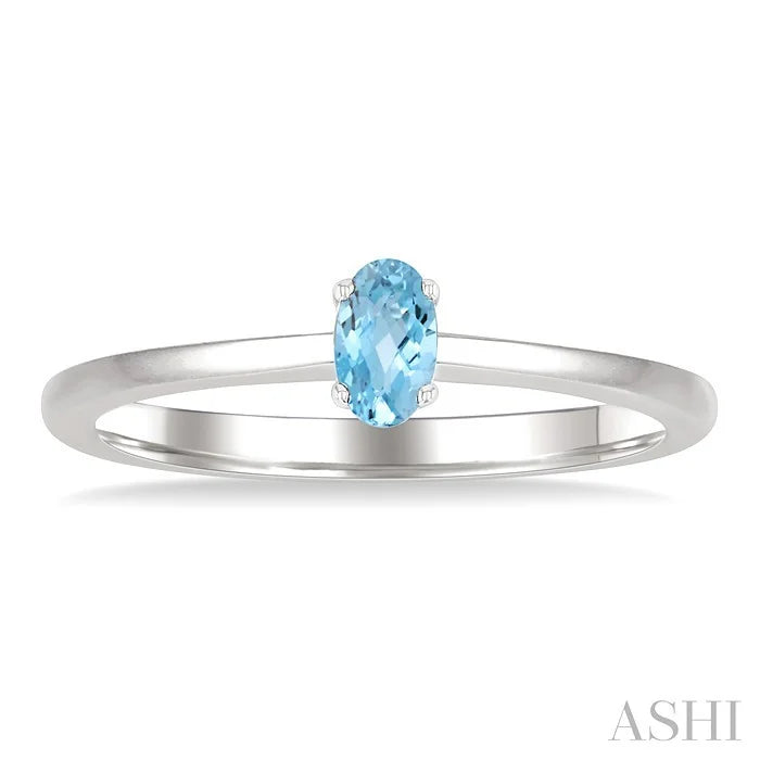 Oval Shape Gemstone Solitaire Ring
