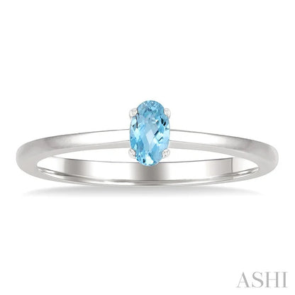 Oval Shape Gemstone Solitaire Ring