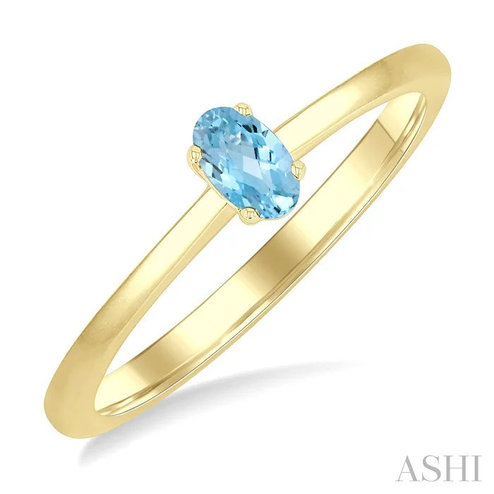 Oval Shape Gemstone Solitaire Ring