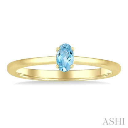 Oval Shape Gemstone Solitaire Ring