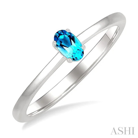 Oval Shape Gemstone Solitaire Ring