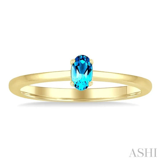 Oval Shape Gemstone Solitaire Ring
