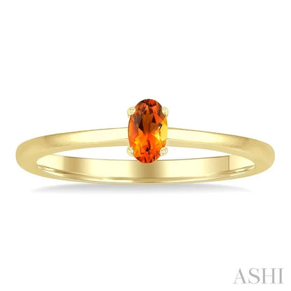 Oval Shape Gemstone Solitaire Ring