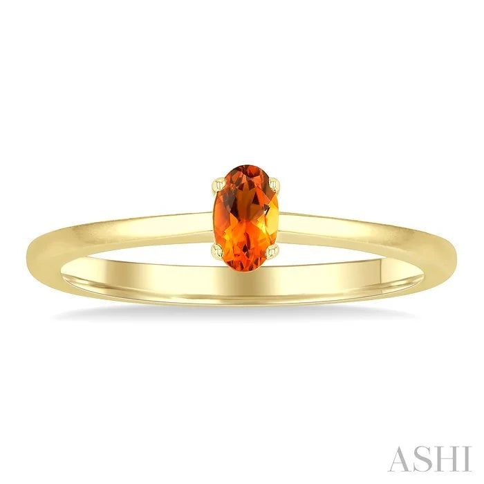 Oval Shape Gemstone Solitaire Ring