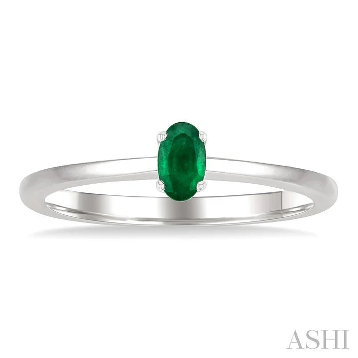 Oval Shape Gemstone Solitaire Ring