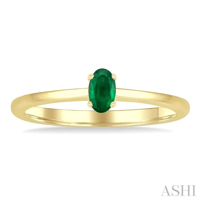 Oval Shape Gemstone Solitaire Ring