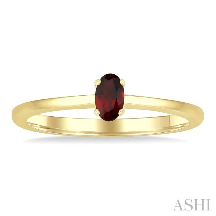 Oval Shape Gemstone Solitaire Ring