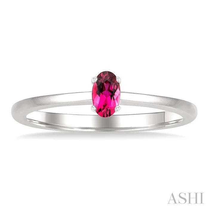 Oval Shape Gemstone Solitaire Ring