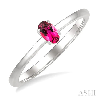 Oval Shape Gemstone Solitaire Ring