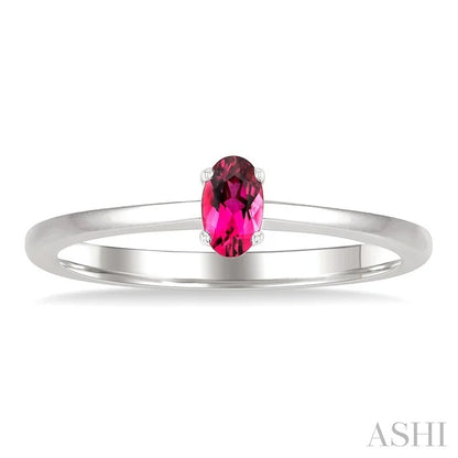 Oval Shape Gemstone Solitaire Ring