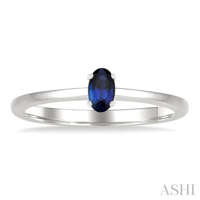 Oval Shape Gemstone Solitaire Ring