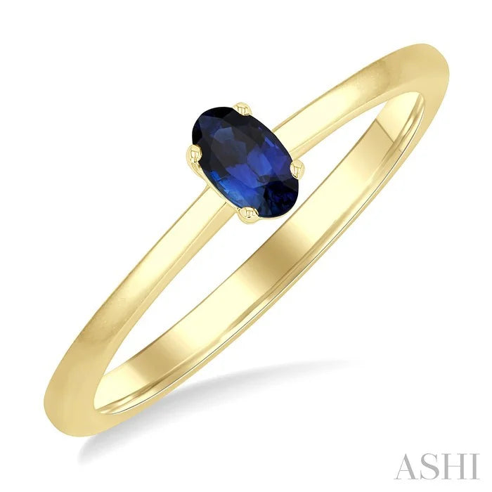 Oval Shape Gemstone Solitaire Ring