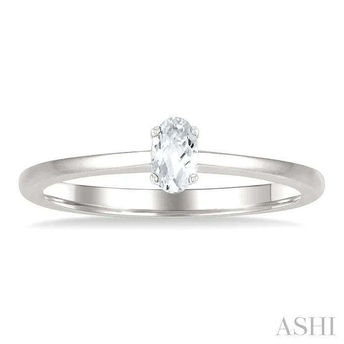 Oval Shape Gemstone Solitaire Ring