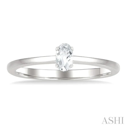 Oval Shape Gemstone Solitaire Ring