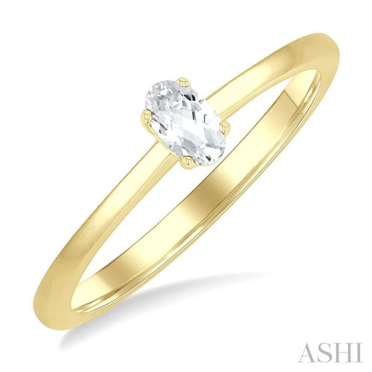 Oval Shape Gemstone Solitaire Ring