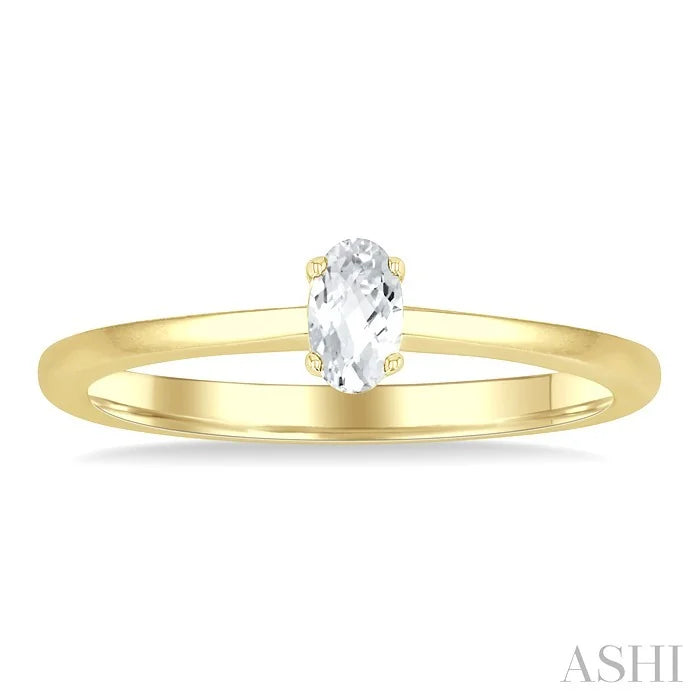 Oval Shape Gemstone Solitaire Ring