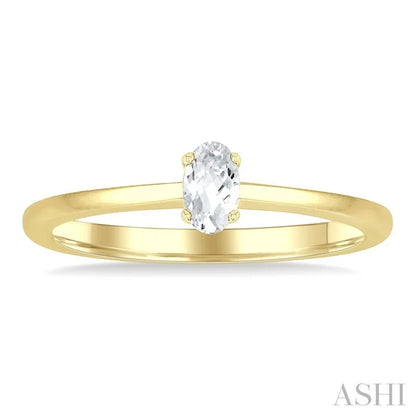 Oval Shape Gemstone Solitaire Ring