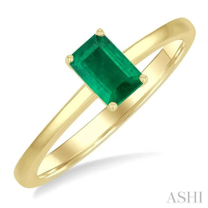Emerald Shape Gemstone Solitaire Ring