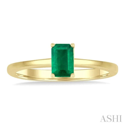 Emerald Shape Gemstone Solitaire Ring