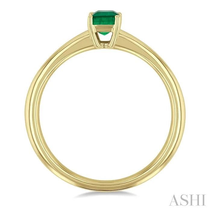 Emerald Shape Gemstone Solitaire Ring