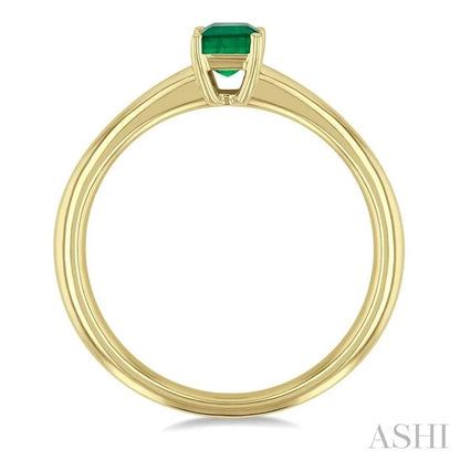 Emerald Shape Gemstone Solitaire Ring