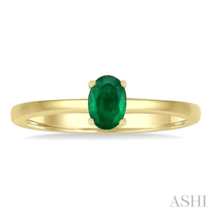 Oval Shape Gemstone Solitaire Ring