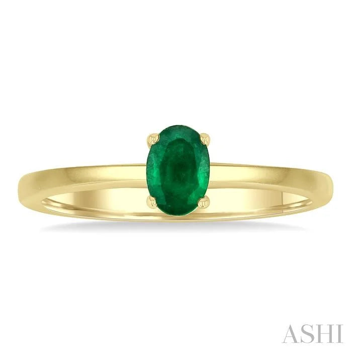 Oval Shape Gemstone Solitaire Ring