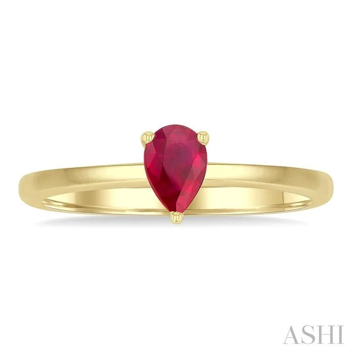 Pear Shape Gemstone Solitaire Ring