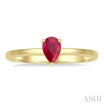Pear Shape Gemstone Solitaire Ring