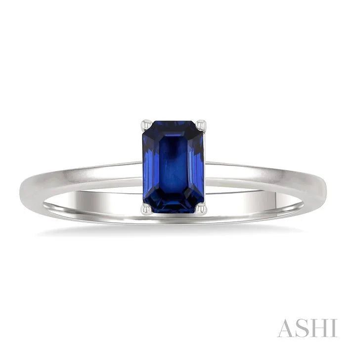 Emerald Shape Gemstone Solitaire Ring