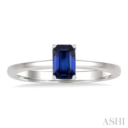 Emerald Shape Gemstone Solitaire Ring