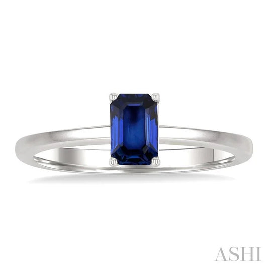 Emerald Shape Gemstone Solitaire Ring