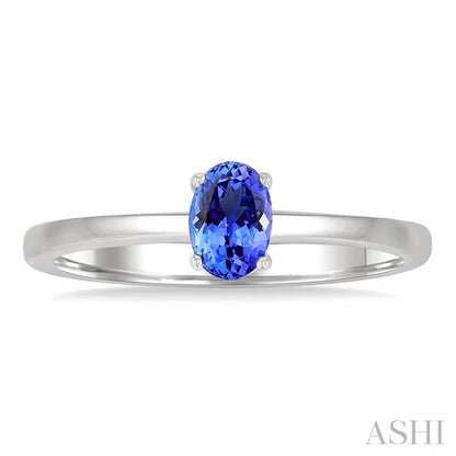 Oval Shape Gemstone Solitaire Ring