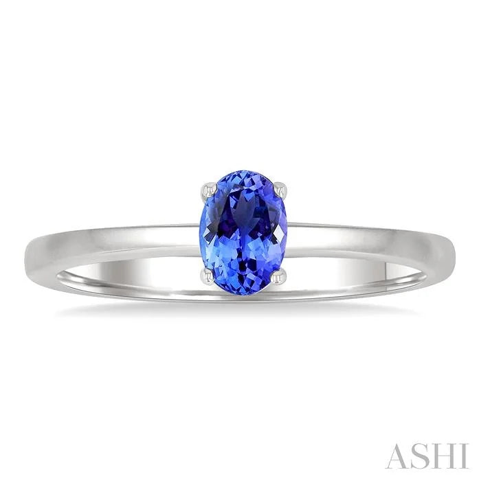 Oval Shape Gemstone Solitaire Ring