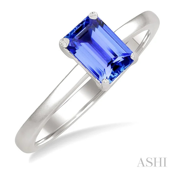 Emerald Shape Gemstone Solitaire Ring