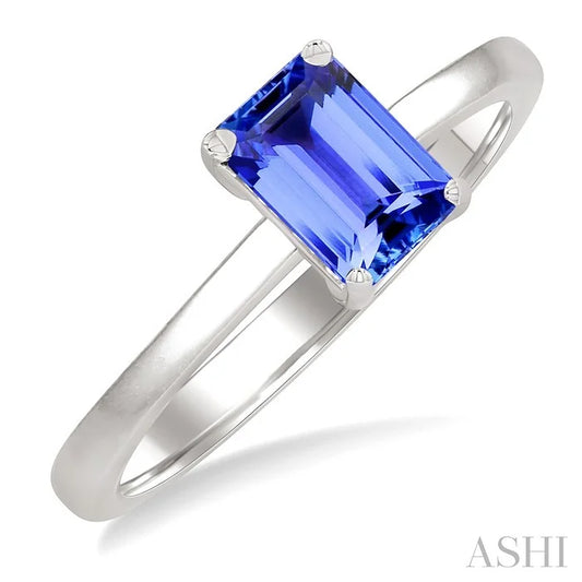Emerald Shape Gemstone Solitaire Ring