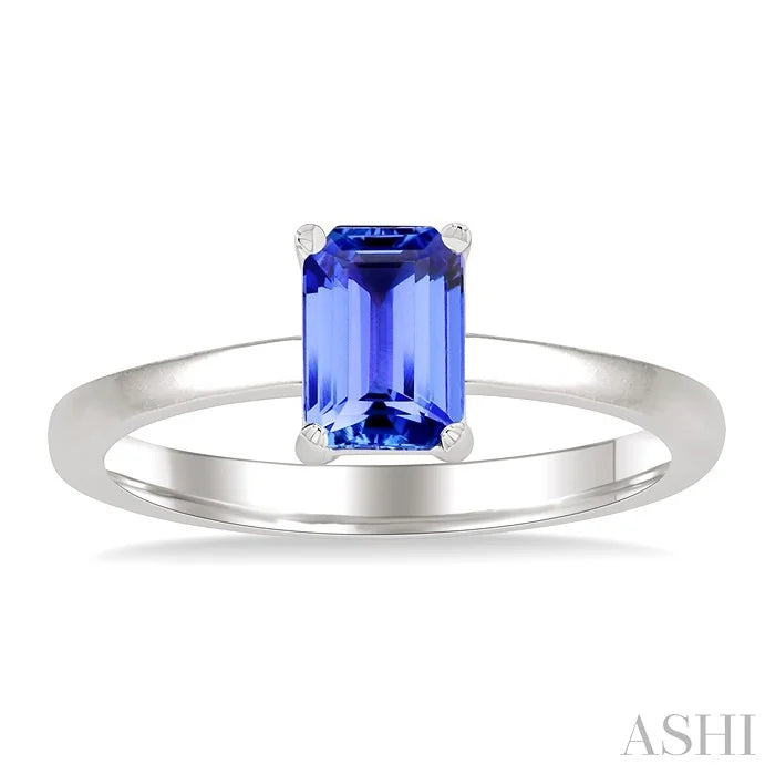 Emerald Shape Gemstone Solitaire Ring