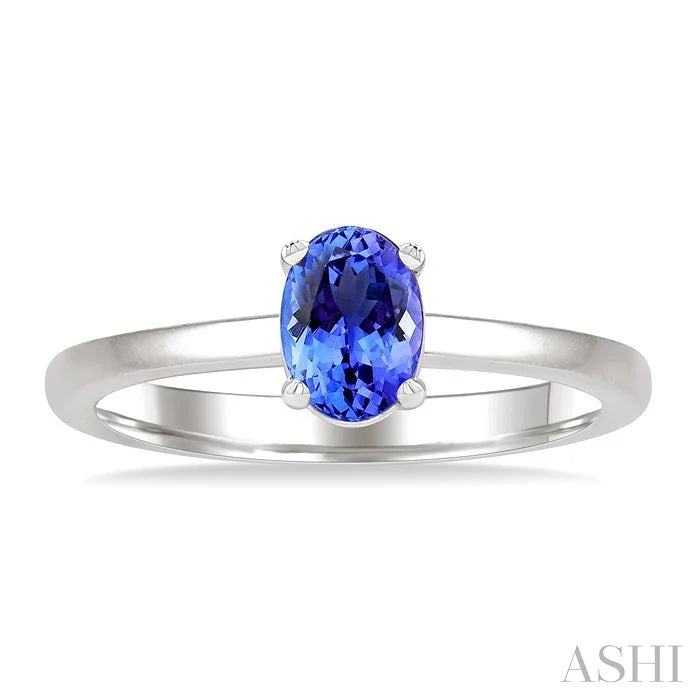 Oval Shape Gemstone Solitaire Ring