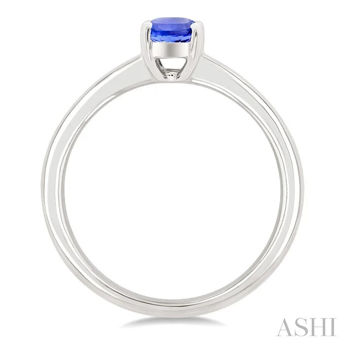 Oval Shape Gemstone Solitaire Ring