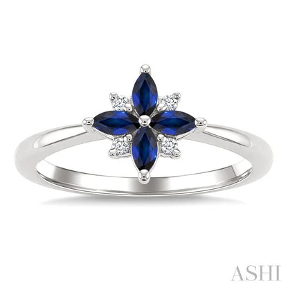 Blossom Marquise Shape Gemstone & Diamond Ring