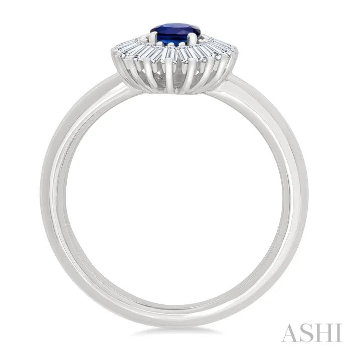 Gemstone & Halo Diamond Fashion Ring