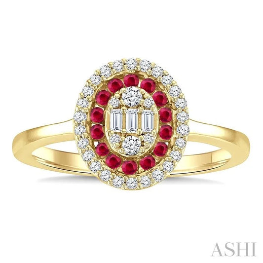 Oval Shape Gemstone & Diamond Fusion Ring