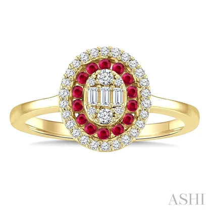 Oval Shape Gemstone & Diamond Fusion Ring