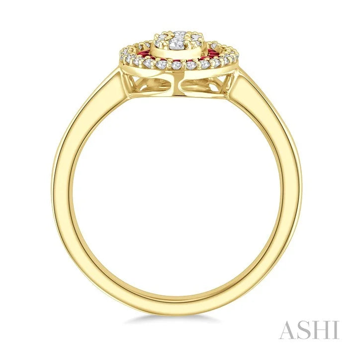 Oval Shape Gemstone & Diamond Fusion Ring