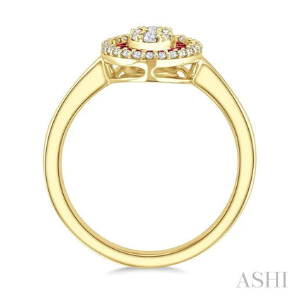 Oval Shape Gemstone & Diamond Fusion Ring