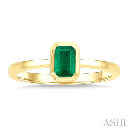 Emerald Shape Gemstone Solitaire Ring